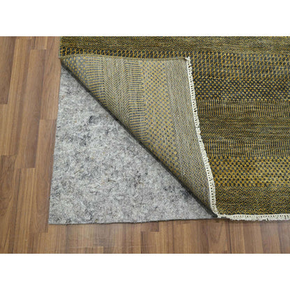 Modern and Contemporary Wool & Silk Hand Knotted Rug Brown 9.2x12.6 -O076323