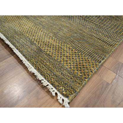Modern and Contemporary Wool & Silk Hand Knotted Rug Brown 9.2x12.6 -O076323
