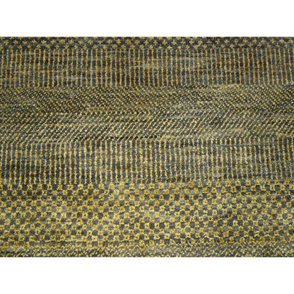 Modern and Contemporary Wool & Silk Hand Knotted Rug Brown 9.2x12.6 -O076323