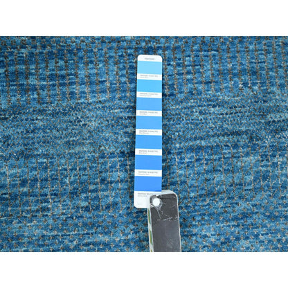 Modern and Contemporary Wool & Silk Hand Knotted Rug Blue 10.0x14.2 -O076325