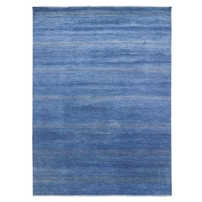 Modern and Contemporary Wool & Silk Hand Knotted Rug Blue 9.0x12.3 -O076326