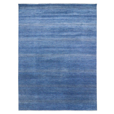 Modern and Contemporary Wool & Silk Hand Knotted Rug Blue 9.0x12.3 -O076326