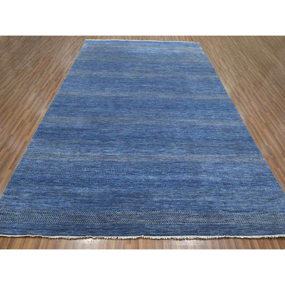 Modern and Contemporary Wool & Silk Hand Knotted Rug Blue 9.0x12.3 -O076326