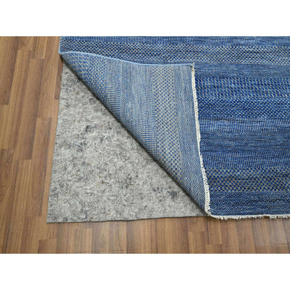 Modern and Contemporary Wool & Silk Hand Knotted Rug Blue 9.0x12.3 -O076326