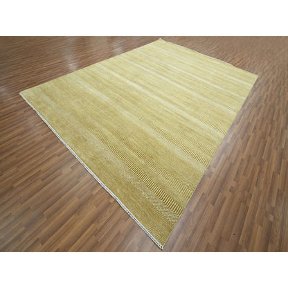 Modern and Contemporary Wool & Silk Hand Knotted Rug Brown 9.0x12.3 -O076327