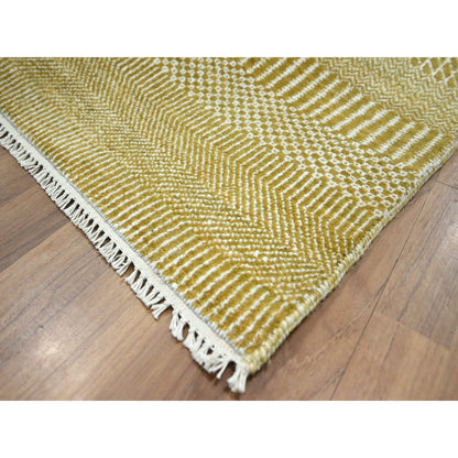 Modern and Contemporary Wool & Silk Hand Knotted Rug Brown 9.0x12.3 -O076327