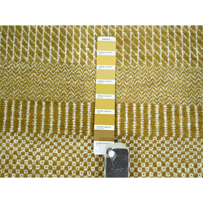 Modern and Contemporary Wool & Silk Hand Knotted Rug Brown 9.0x12.3 -O076327