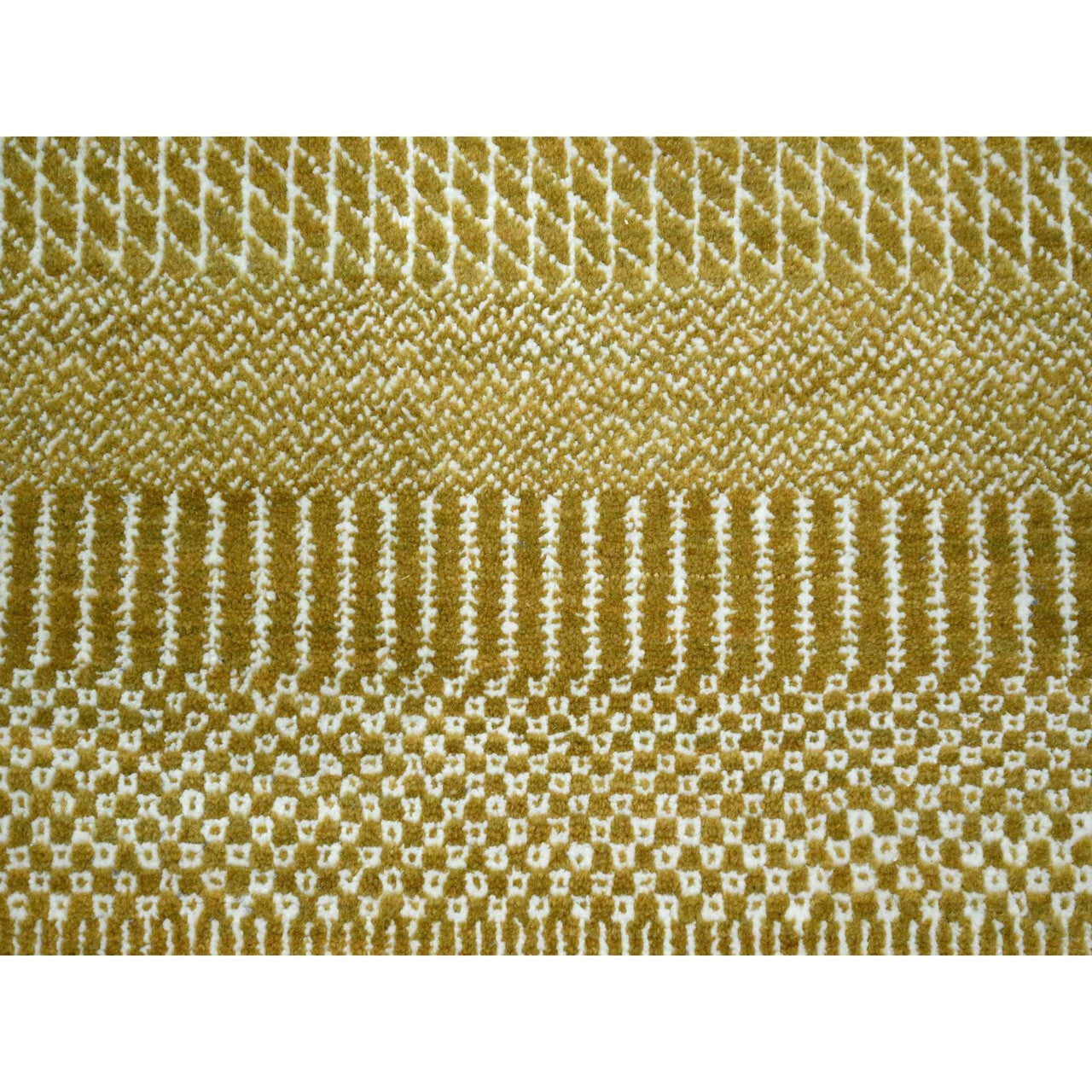 Brown 9'0" x 12'3" Modern and Contemporary Hand knotted Wool/Silk Rug - Sku: O076327