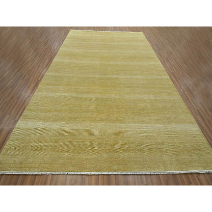 Modern and Contemporary Wool & Silk Hand Knotted Rug Brown 10.2x14.2 -O076328