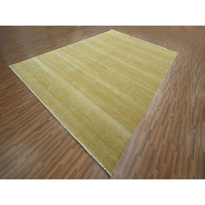 Modern and Contemporary Wool & Silk Hand Knotted Rug Brown 10.2x14.2 -O076328