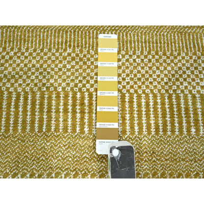 Modern and Contemporary Wool & Silk Hand Knotted Rug Brown 10.2x14.2 -O076328