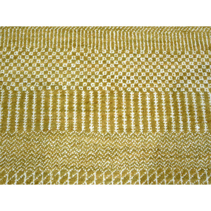 Modern and Contemporary Wool & Silk Hand Knotted Rug Brown 10.2x14.2 -O076328