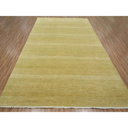 Modern and Contemporary Wool & Silk Hand Knotted Rug Brown 9.0x12.0 -O076329