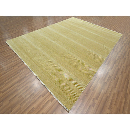 Modern and Contemporary Wool & Silk Hand Knotted Rug Brown 9.0x12.0 -O076329