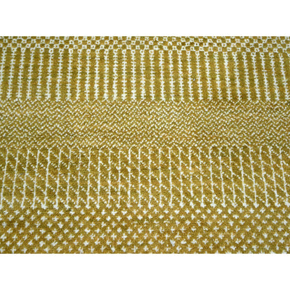 Modern and Contemporary Wool & Silk Hand Knotted Rug Brown 9.0x12.0 -O076329
