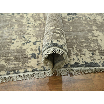 Modern and Contemporary Wool & Silk Hand Knotted Rug Grey 11.10x14.11 -O076331