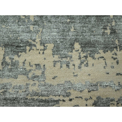 Modern and Contemporary Wool & Silk Hand Knotted Rug Grey 11.10x14.11 -O076331