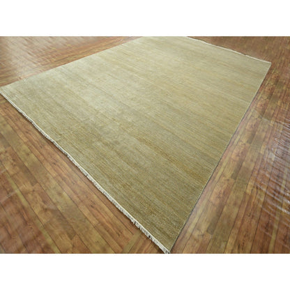 Modern and Contemporary Wool & Silk Hand Knotted Rug Brown 10.0x14.0 -O076332