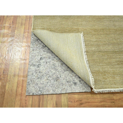 Modern and Contemporary Wool & Silk Hand Knotted Rug Brown 10.0x14.0 -O076332