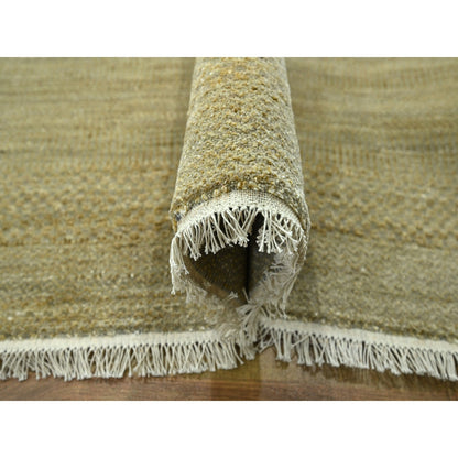 Modern and Contemporary Wool & Silk Hand Knotted Rug Brown 10.0x14.0 -O076332