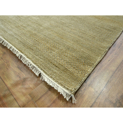 Modern and Contemporary Wool & Silk Hand Knotted Rug Brown 10.0x14.0 -O076332
