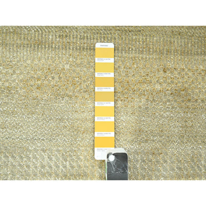 Modern and Contemporary Wool & Silk Hand Knotted Rug Brown 10.0x14.0 -O076332