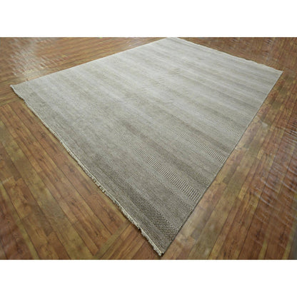 Modern and Contemporary Wool & Silk Hand Knotted Rug Brown 10.0x13.11 -O076333