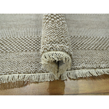 Modern and Contemporary Wool & Silk Hand Knotted Rug Brown 10.0x13.11 -O076333