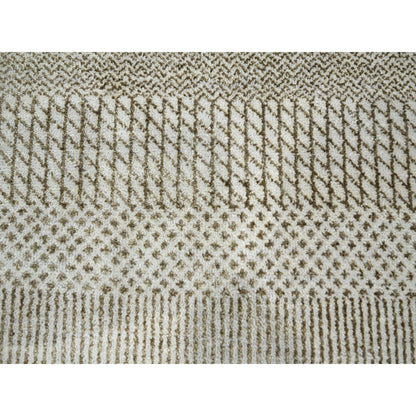 Modern and Contemporary Wool & Silk Hand Knotted Rug Brown 10.0x13.11 -O076333