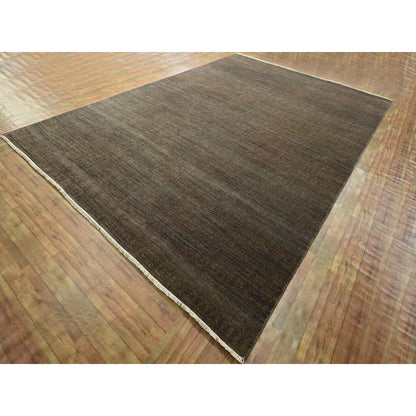 Modern and Contemporary Wool & Silk Hand Knotted Rug Brown 10.0x14.0 -O076334