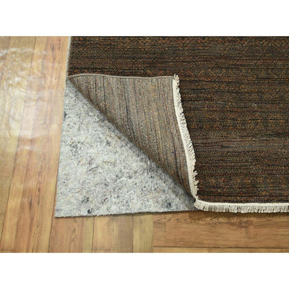 Modern and Contemporary Wool & Silk Hand Knotted Rug Brown 10.0x14.0 -O076334