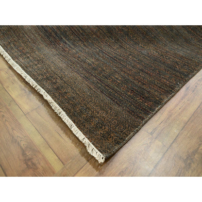 Modern and Contemporary Wool & Silk Hand Knotted Rug Brown 10.0x14.0 -O076334