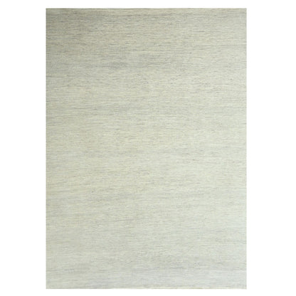 Modern and Contemporary Wool & Silk Hand Loomed Rug Ivory 10.0x14.0 -O076335