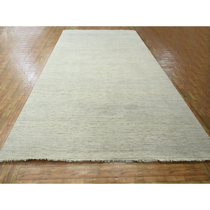 Modern and Contemporary Wool & Silk Hand Loomed Rug Ivory 10.0x14.0 -O076335