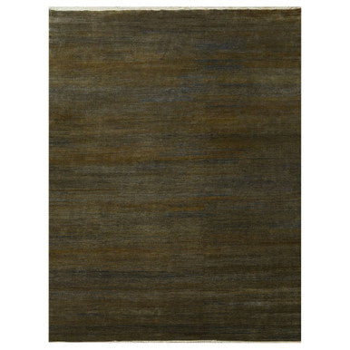 Modern and Contemporary Wool & Silk Hand Knotted Rug Brown 9.0x11.10 -O076336