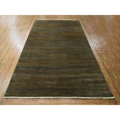 Modern and Contemporary Wool & Silk Hand Knotted Rug Brown 9.0x11.10 -O076336