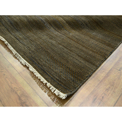 Modern and Contemporary Wool & Silk Hand Knotted Rug Brown 9.0x11.10 -O076336