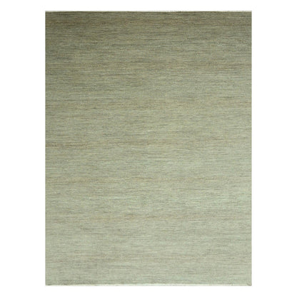 Modern and Contemporary Wool & Silk Hand Knotted Rug Green 9.0x12.2 -O076338