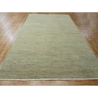 Modern and Contemporary Wool & Silk Hand Knotted Rug Green 9.0x12.2 -O076338