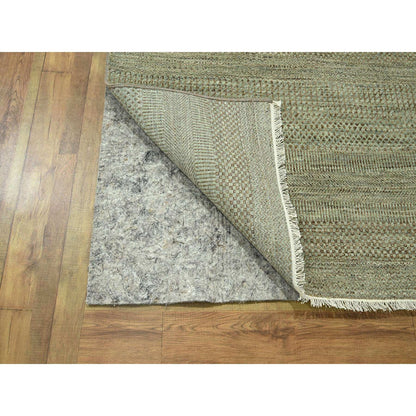 Modern and Contemporary Wool & Silk Hand Knotted Rug Green 9.0x12.2 -O076338