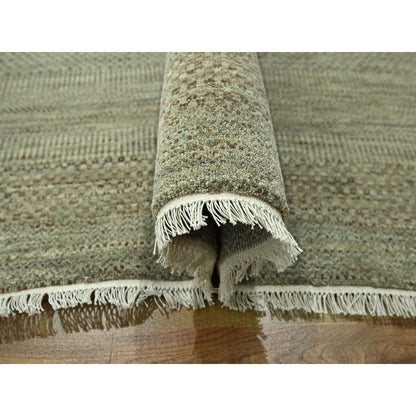 Modern and Contemporary Wool & Silk Hand Knotted Rug Green 9.0x12.2 -O076338