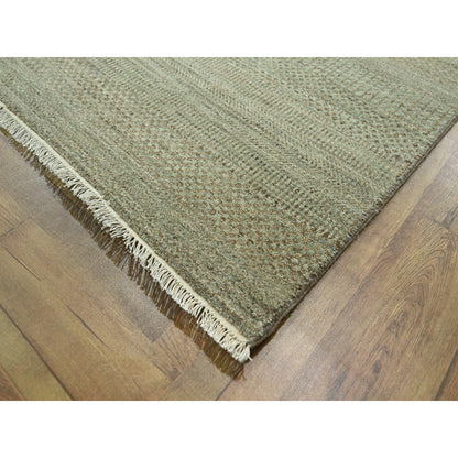 Modern and Contemporary Wool & Silk Hand Knotted Rug Green 9.0x12.2 -O076338