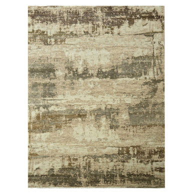 Modern and Contemporary Wool & Silk Hand Knotted Rug Beige 8.11x11.11 -O076339