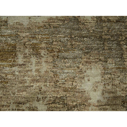 Modern and Contemporary Wool & Silk Hand Knotted Rug Beige 8.11x11.11 -O076339
