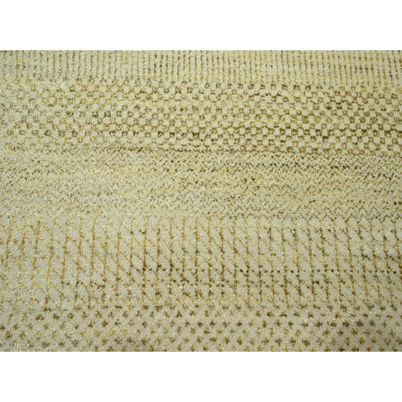 Brown 9'1" x 12'3" Modern and Contemporary Hand knotted Wool/Silk Rug - Sku: O076341