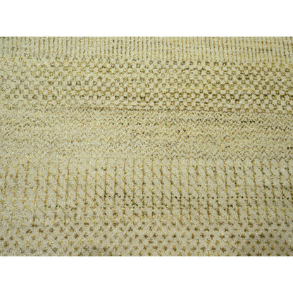 Modern and Contemporary Wool & Silk Hand Knotted Rug Brown 9.1x12.3 -O076341