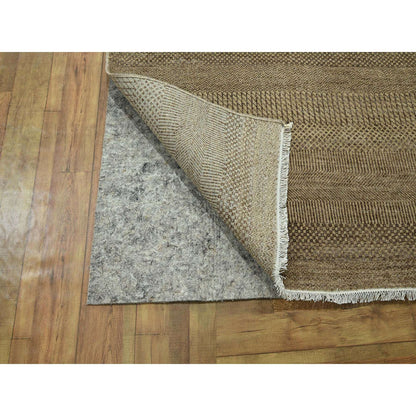 Modern and Contemporary Wool & Silk Hand Knotted Rug Brown 8.10x11.11 -O076342