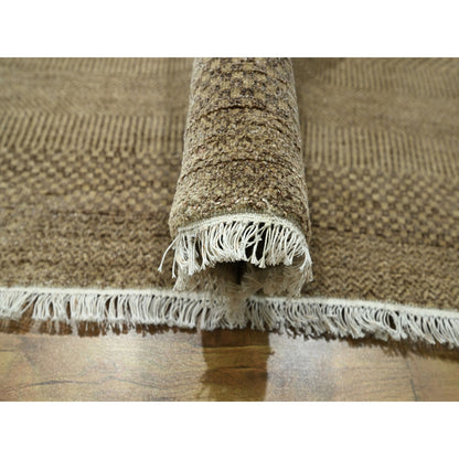 Modern and Contemporary Wool & Silk Hand Knotted Rug Brown 8.10x11.11 -O076342