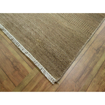 Modern and Contemporary Wool & Silk Hand Knotted Rug Brown 8.10x11.11 -O076342