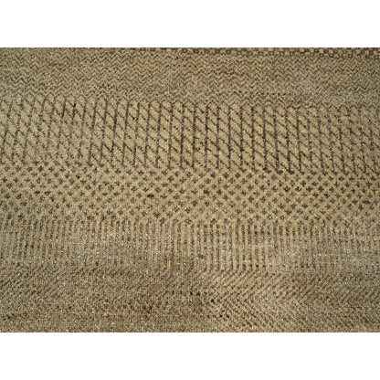 Modern and Contemporary Wool & Silk Hand Knotted Rug Brown 8.10x11.11 -O076342